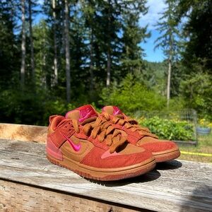 Nike Brown and Pink Low-Top Sneakers